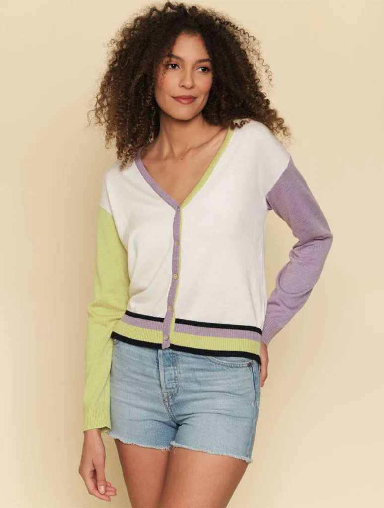 Color Blocked Button Down Cardigan (Final Sale*)