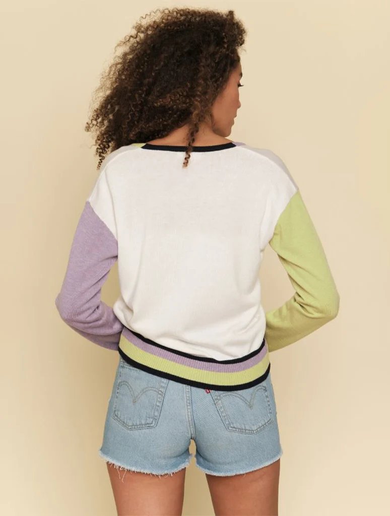 Color Blocked Button Down Cardigan (Final Sale*) - Image 3