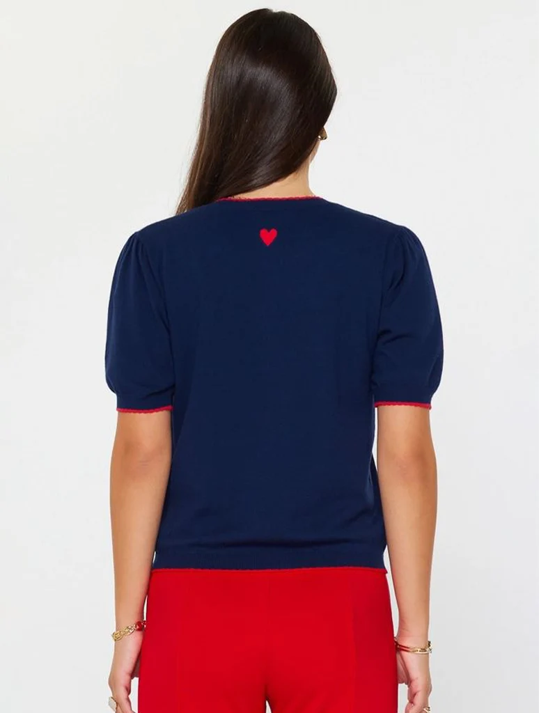 Contrast Edge Short Sleeve Sweater  FINAL SALE - Image 3