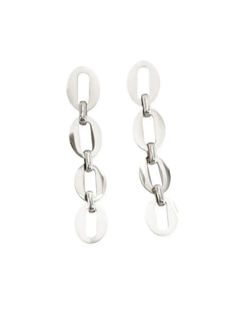 Dangling Oval Chain Earrings - Image 3