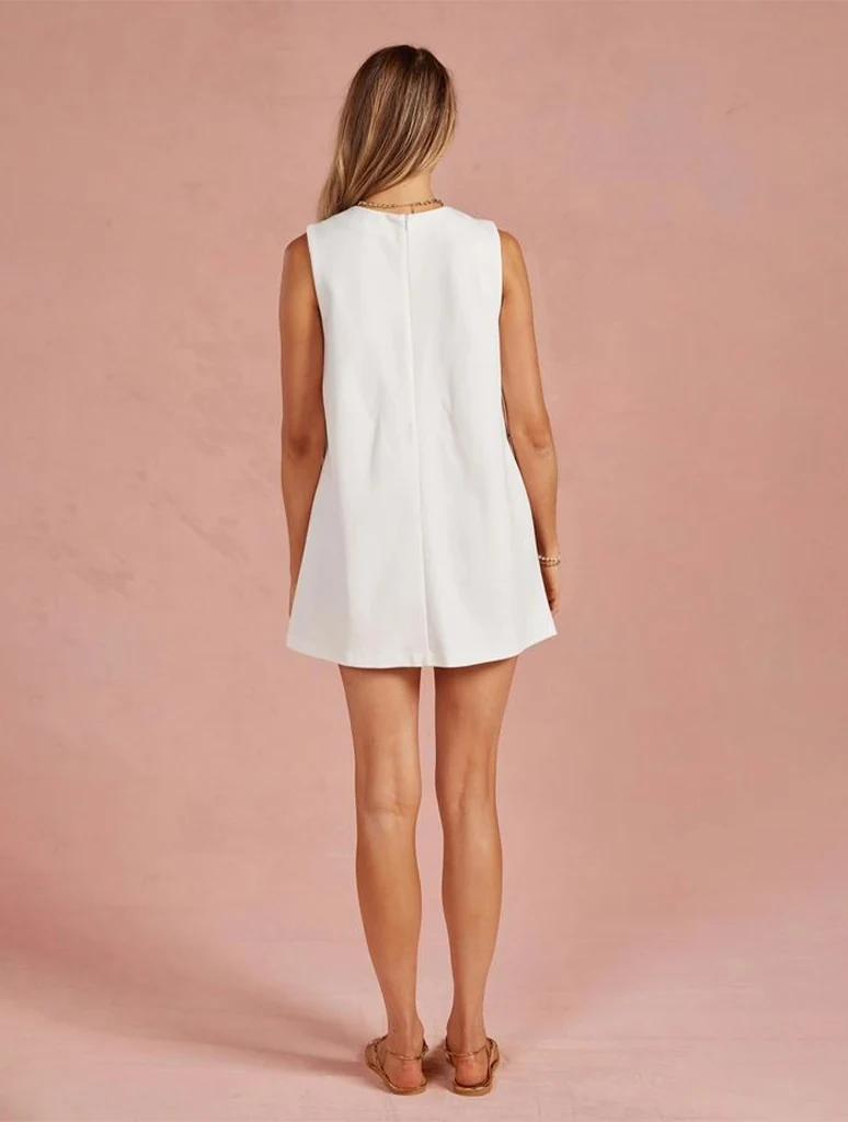 Embroidery Detail Sleeves Mini Dress - Image 3