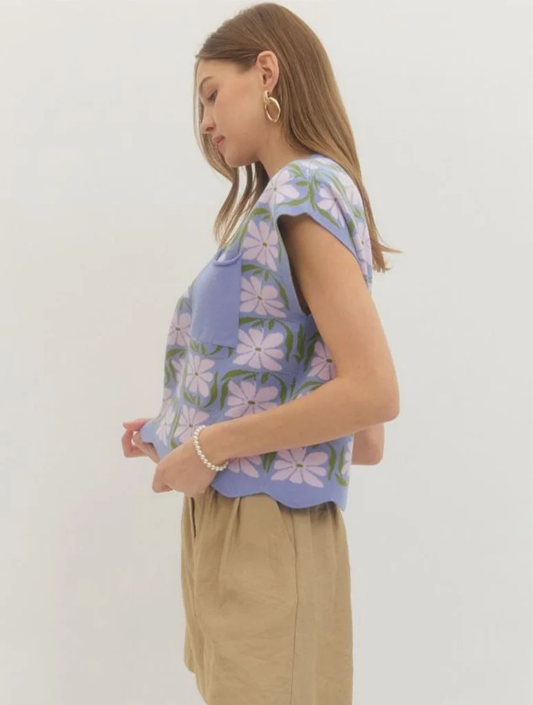 Knit Vest with Pocket - Image 2