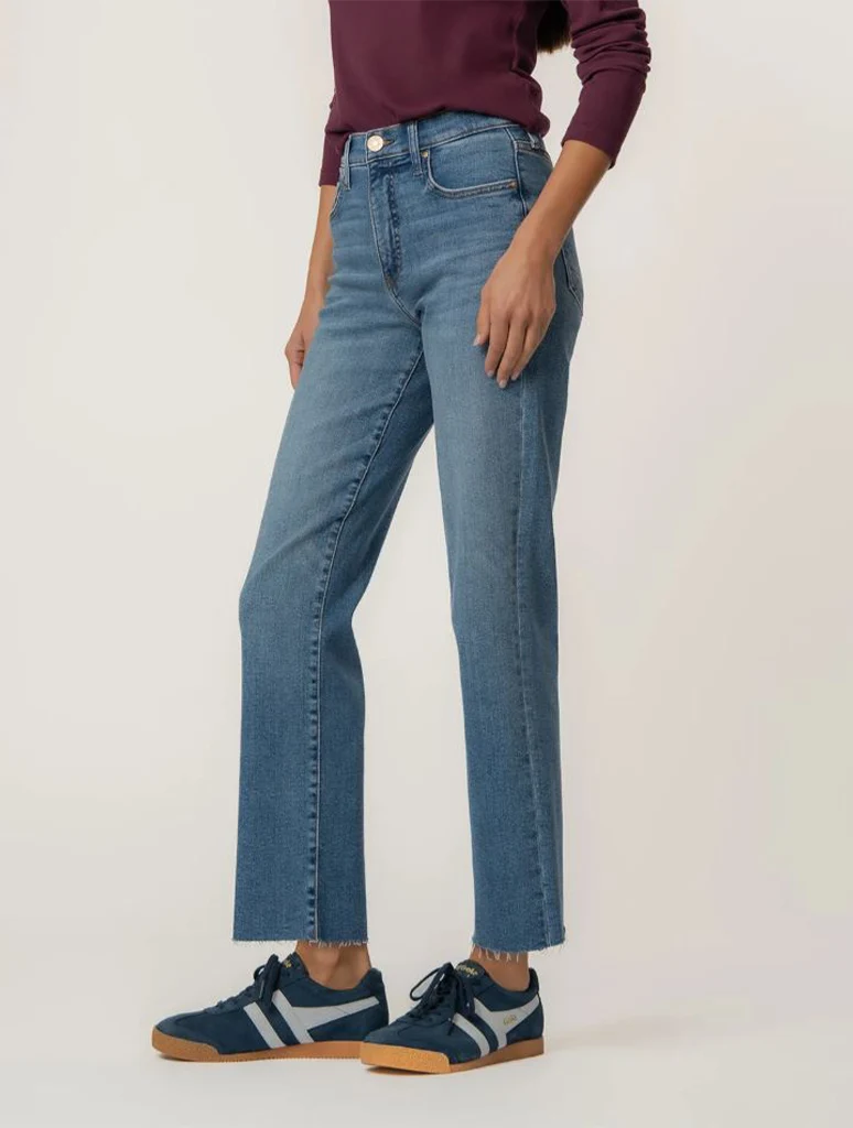 Kut From The Kloth Avery High Rise Easy Straight Leg Jean with Raw Hem - Image 2