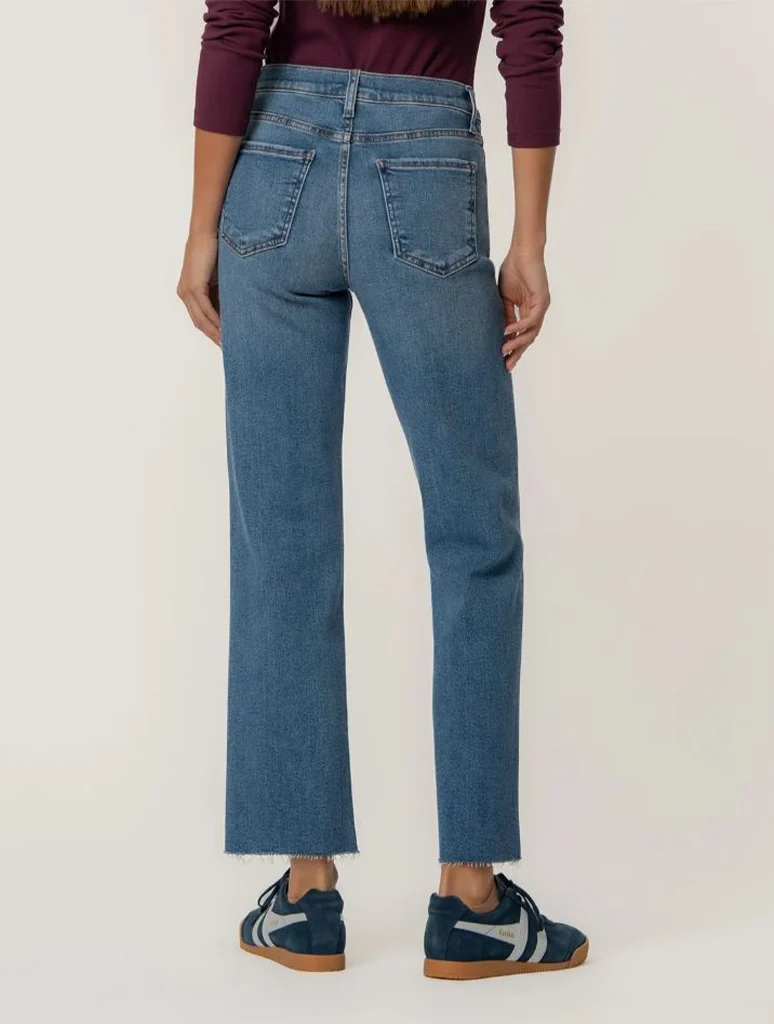 Kut From The Kloth Avery High Rise Easy Straight Leg Jean with Raw Hem - Image 3