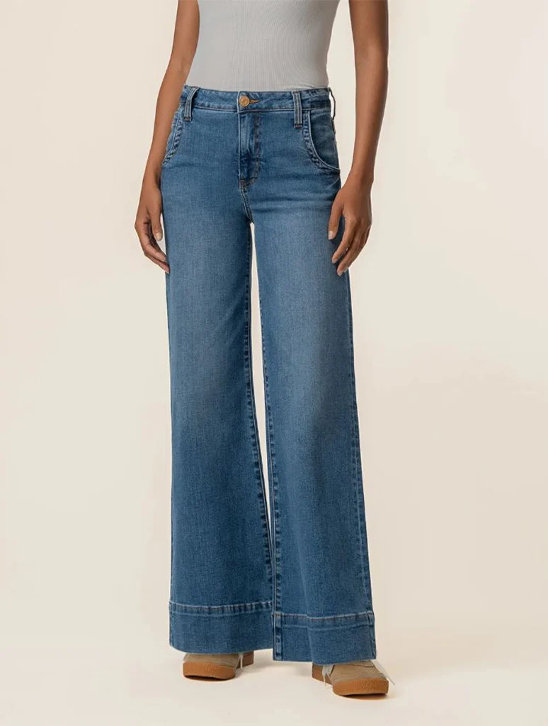 Kut From The Kloth Maya High Rise Wide Leg Wide Hem Jeans