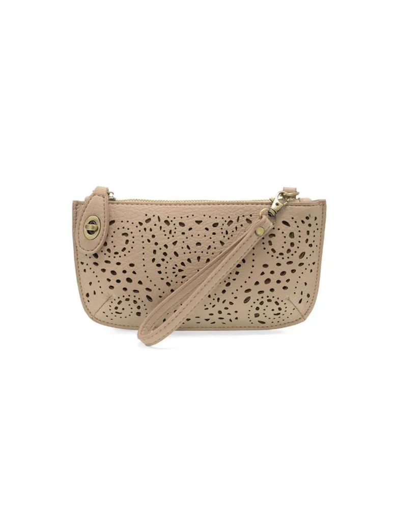 Lazer Cut Eyelet Mini Wristlet Crossbody Clutch - Image 4