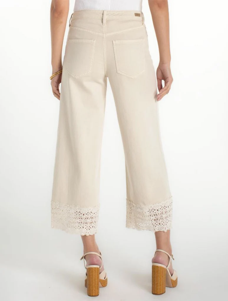 Liverpool Stride Wide Leg Jean With Lace Trim - Image 2