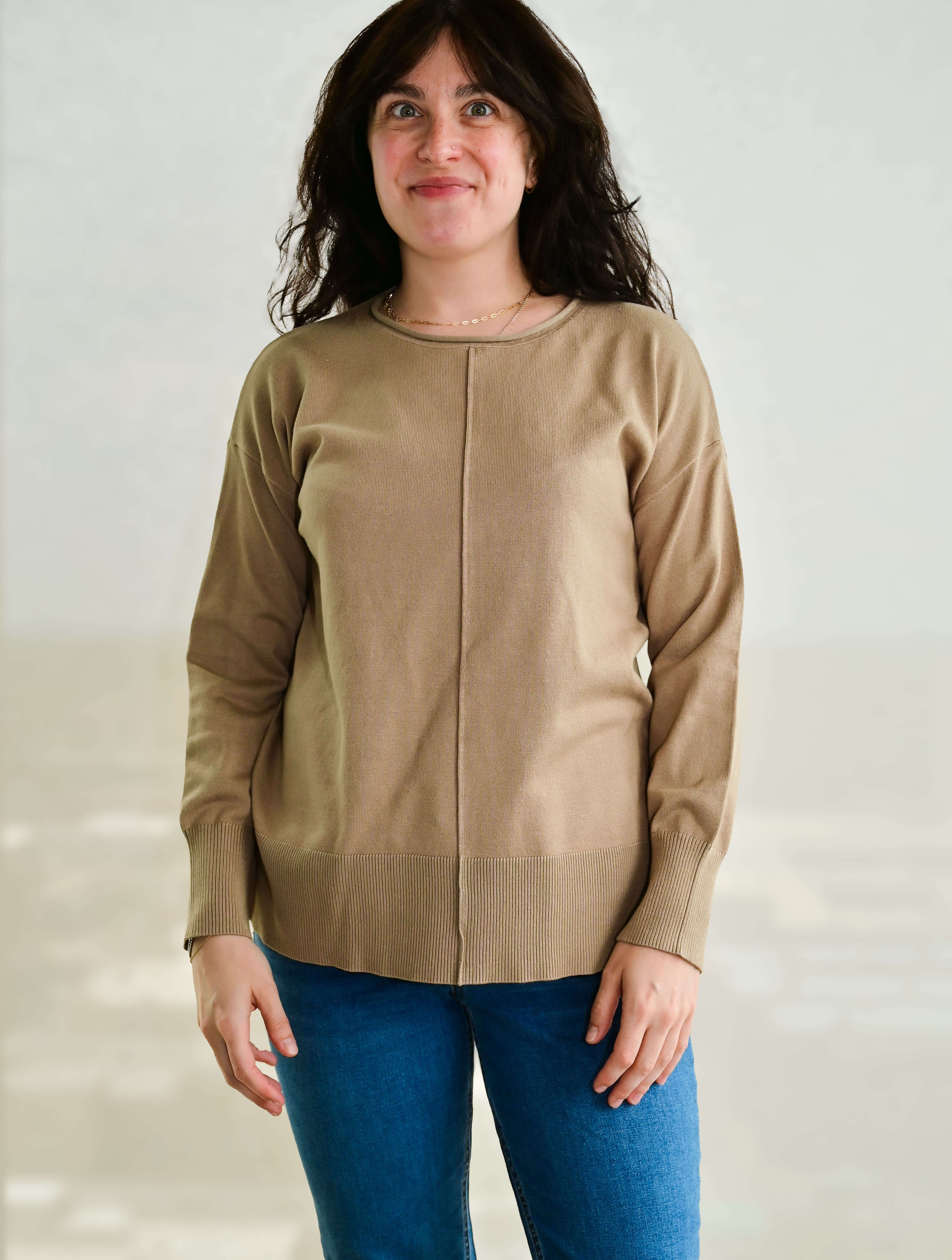Long Sleeve Roll Neck Front Seam Sweater - Image 4