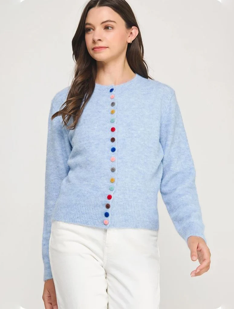 Multi Color Button Knit Cardigan  FINAL SALE - Image 7