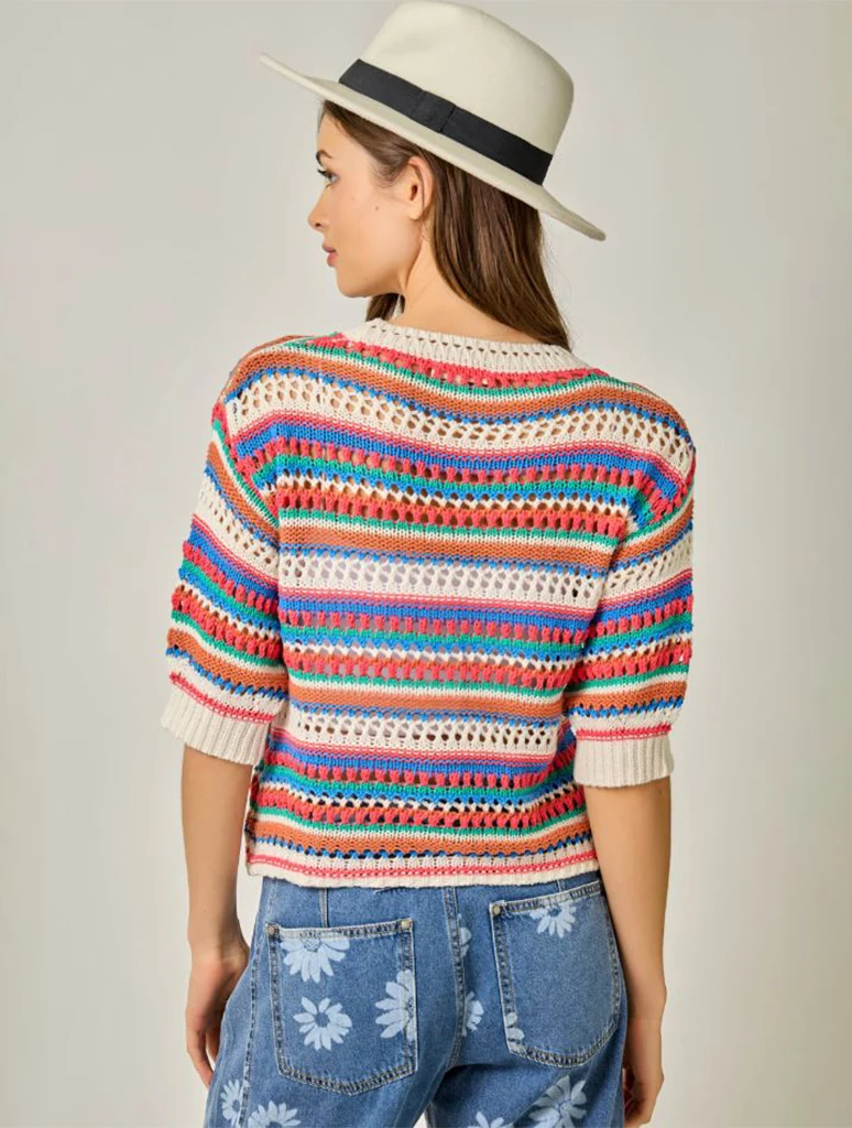 Multi Stripe Summer Cardigan  FINAL SALE - Image 3