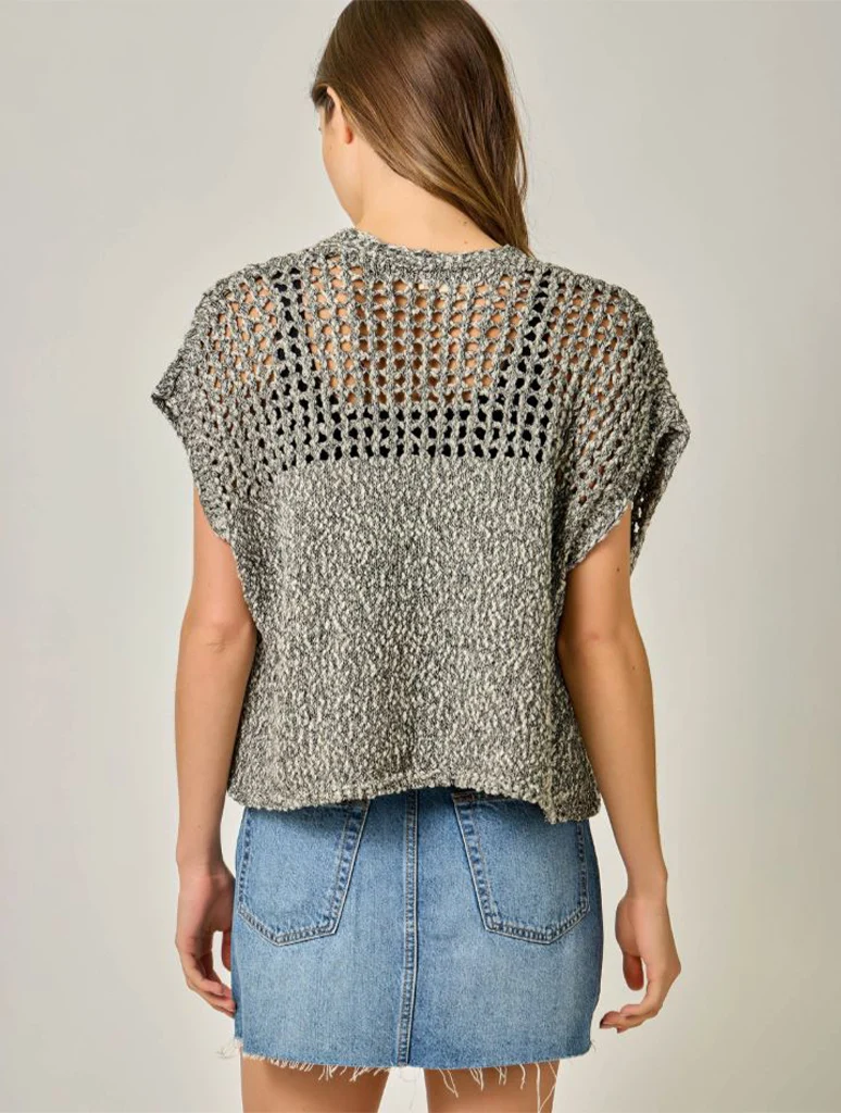 Open Front Knit Sleeveless Cardigan - Image 6