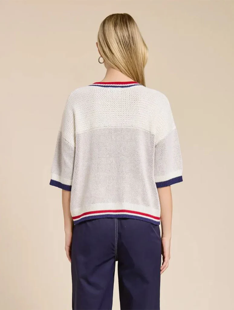 Sailing V-Neck Sweater Top - Image 3