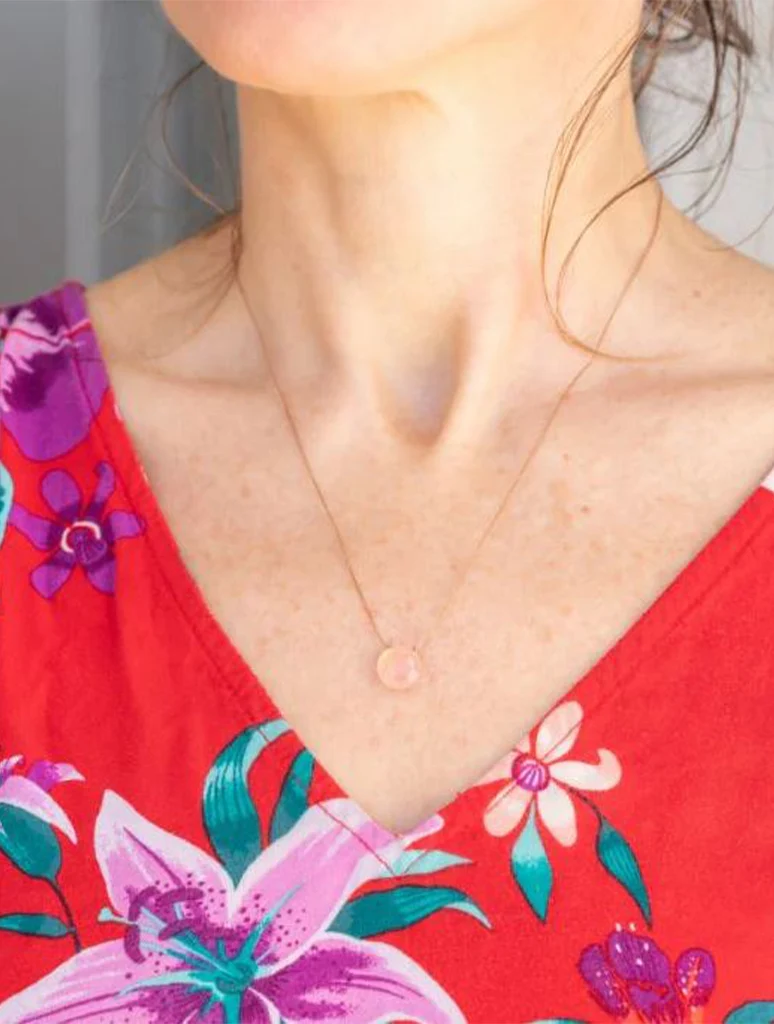 SoulKu "I Believe in You" Pink Chalcedony Necklace - Image 2