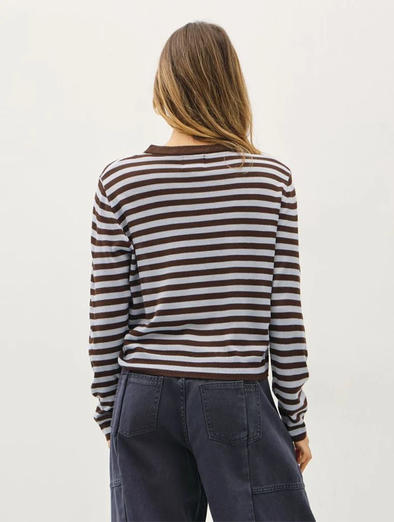 Striped Tortoiseshell Button Cardigan FINAL SALE - Image 4