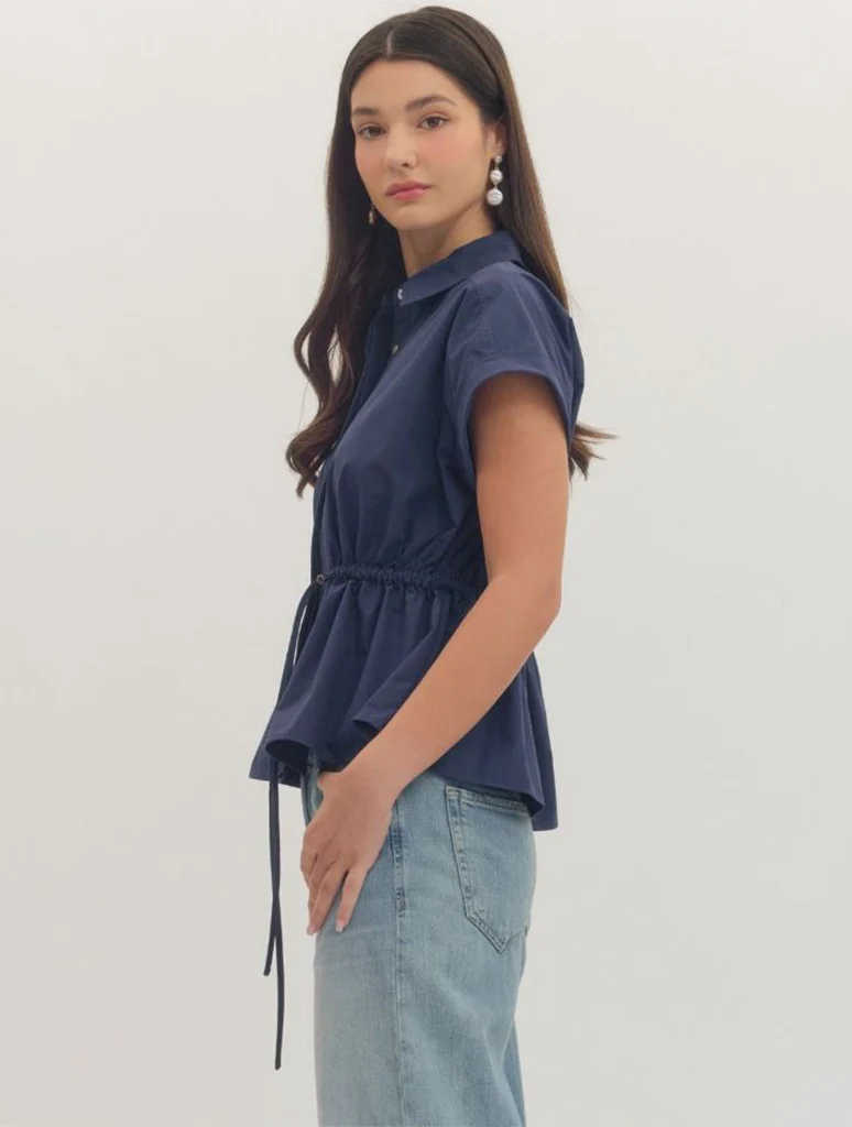 Toggle Waist Short Sleeve Top - Image 2