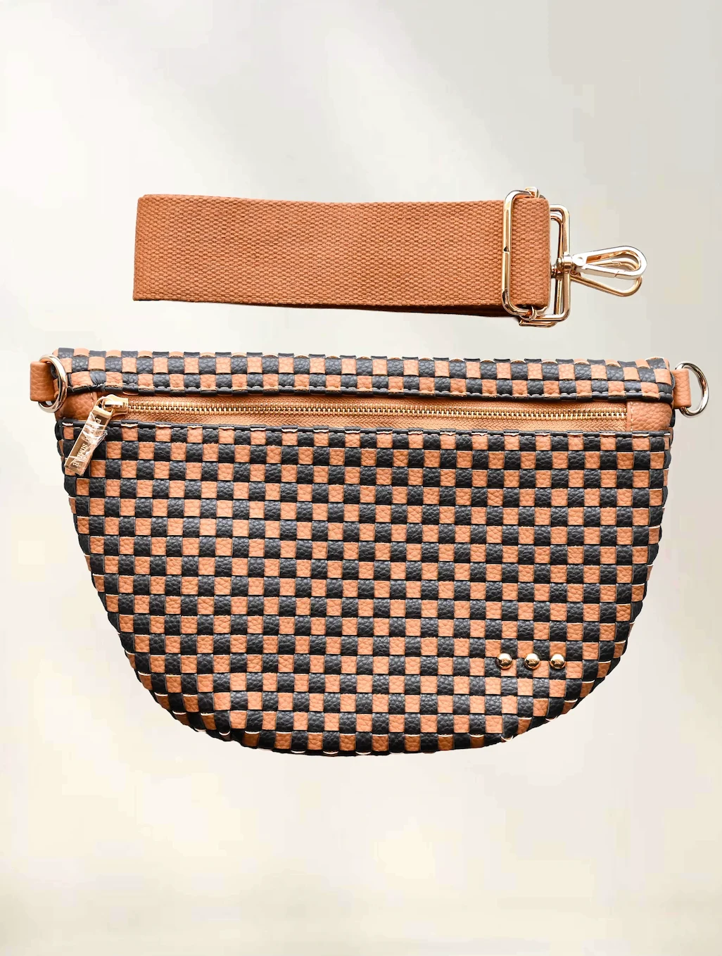 Westlyn Woven Bum Bag with Studded Detail - Image 7